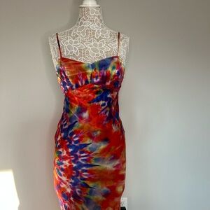 Colorful Tie-Dye Midi Dress